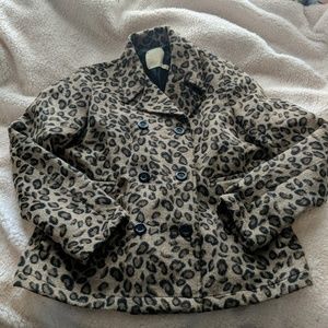 Faux fur leopard jacket